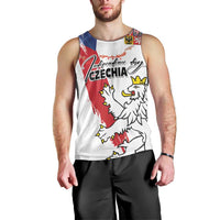 Czechia Independence Day Men Tank Top National Flag Brush Style and Bohemia Lion