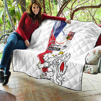 Czechia Independence Day Quilt National Flag Brush Style and Bohemia Lion