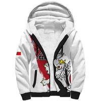 Czechia Independence Day Sherpa Hoodie National Flag Brush Style and Bohemia Lion