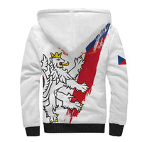 Czechia Independence Day Sherpa Hoodie National Flag Brush Style and Bohemia Lion