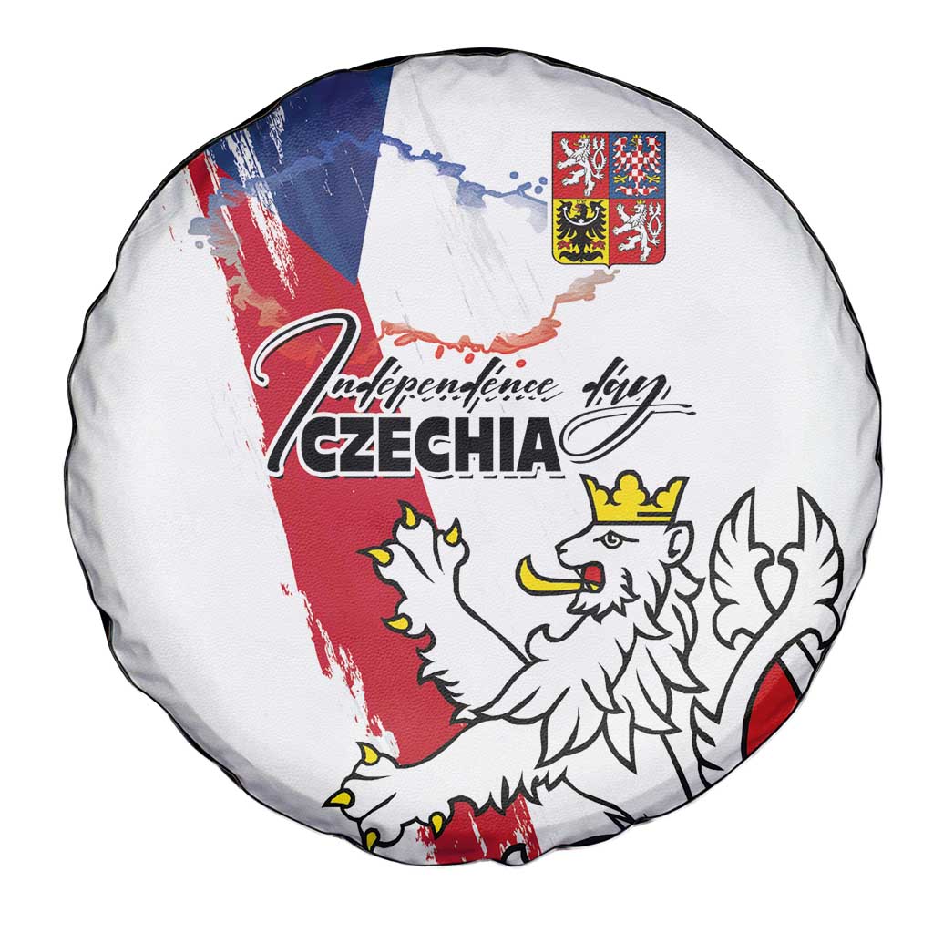 Czechia Independence Day Spare Tire Cover National Flag Brush Style and Bohemia Lion