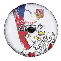 Czechia Independence Day Spare Tire Cover National Flag Brush Style and Bohemia Lion