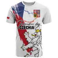 Czechia Independence Day T Shirt National Flag Brush Style and Bohemia Lion
