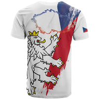 Czechia Independence Day T Shirt National Flag Brush Style and Bohemia Lion