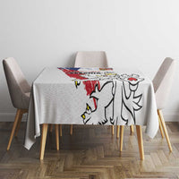 Czechia Independence Day Tablecloth National Flag Brush Style and Bohemia Lion