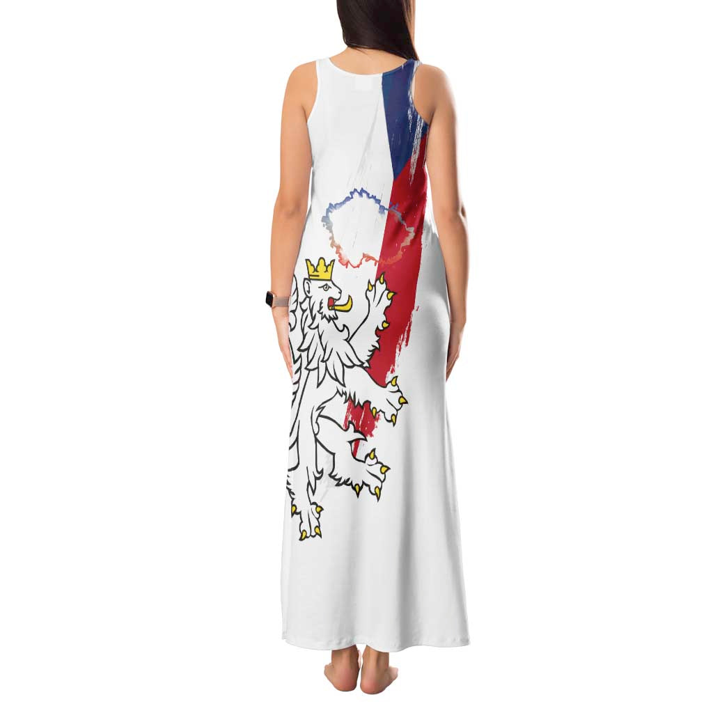 Czechia Independence Day Tank Maxi Dress National Flag Brush Style and Bohemia Lion