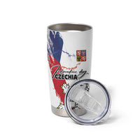 Czechia Independence Day Tumbler Cup National Flag Brush Style and Bohemia Lion