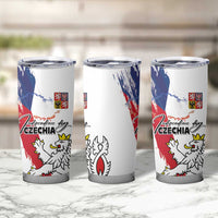 Czechia Independence Day Tumbler Cup National Flag Brush Style and Bohemia Lion