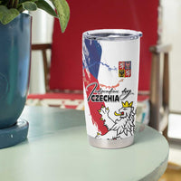 Czechia Independence Day Tumbler Cup National Flag Brush Style and Bohemia Lion