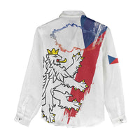 Czechia Independence Day Women Casual Shirt National Flag Brush Style and Bohemia Lion