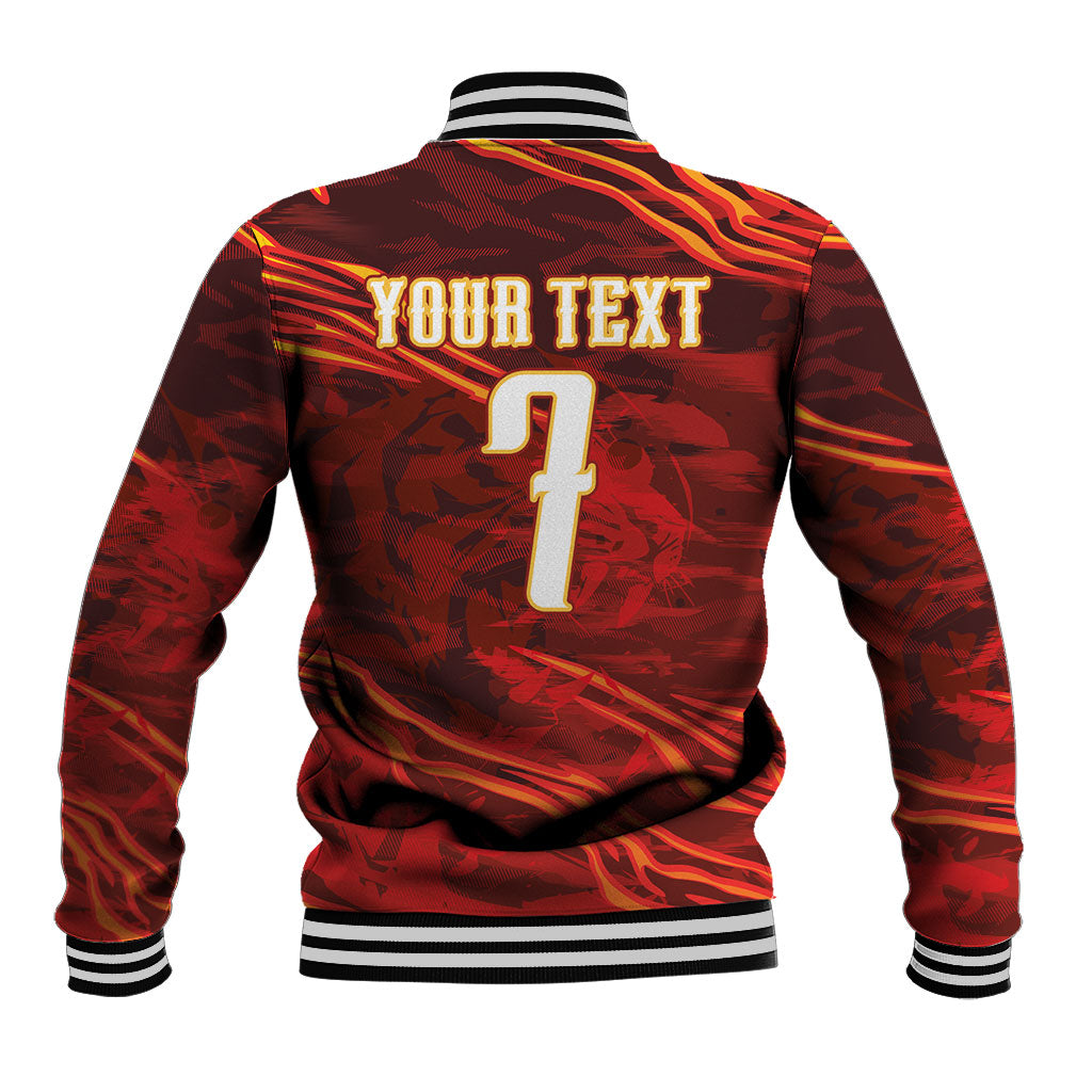South Korea National Football Custom Baseball Jacket Tigers of Asia Fierce Abstract Flame-Inspired