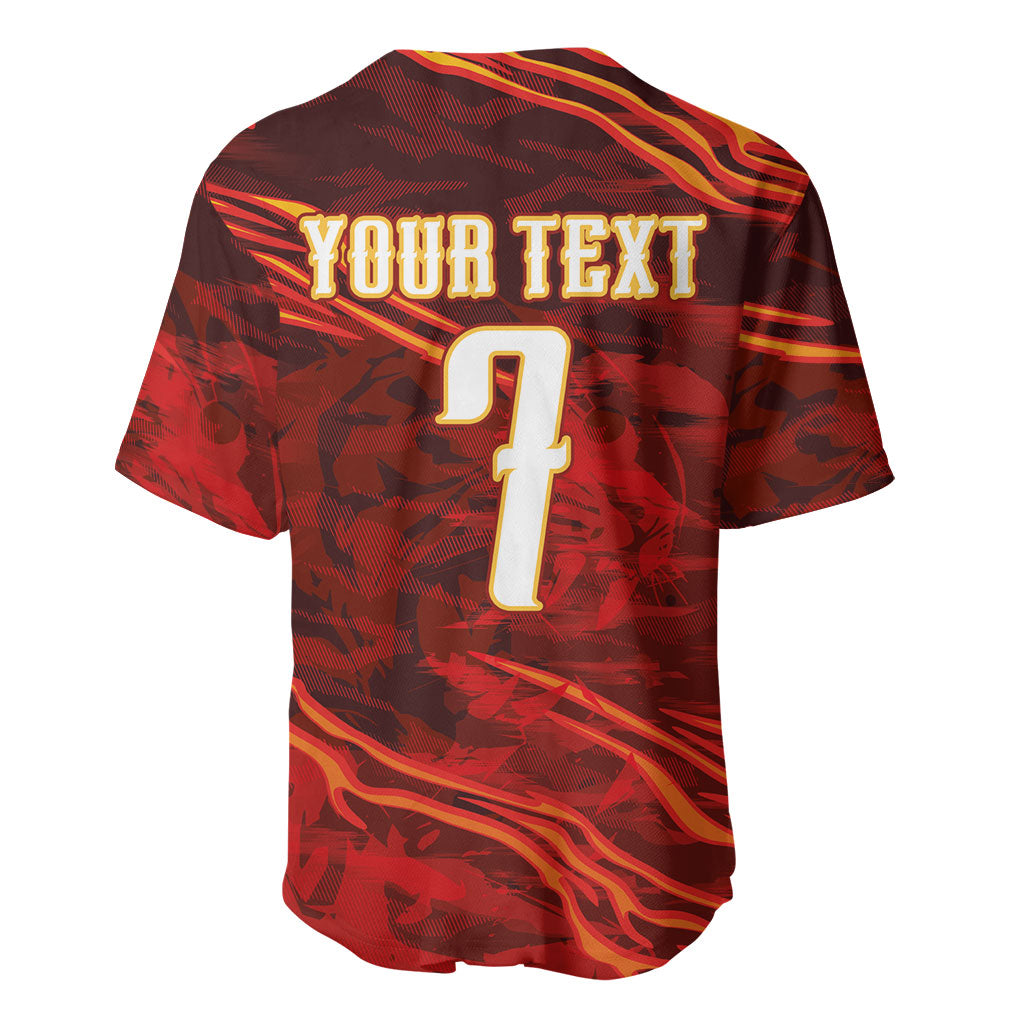 South Korea National Football Custom Baseball Jersey Tigers of Asia Fierce Abstract Flame-Inspired