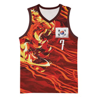 South Korea National Football Custom Basketball Jersey Tigers of Asia Fierce Abstract Flame-Inspired