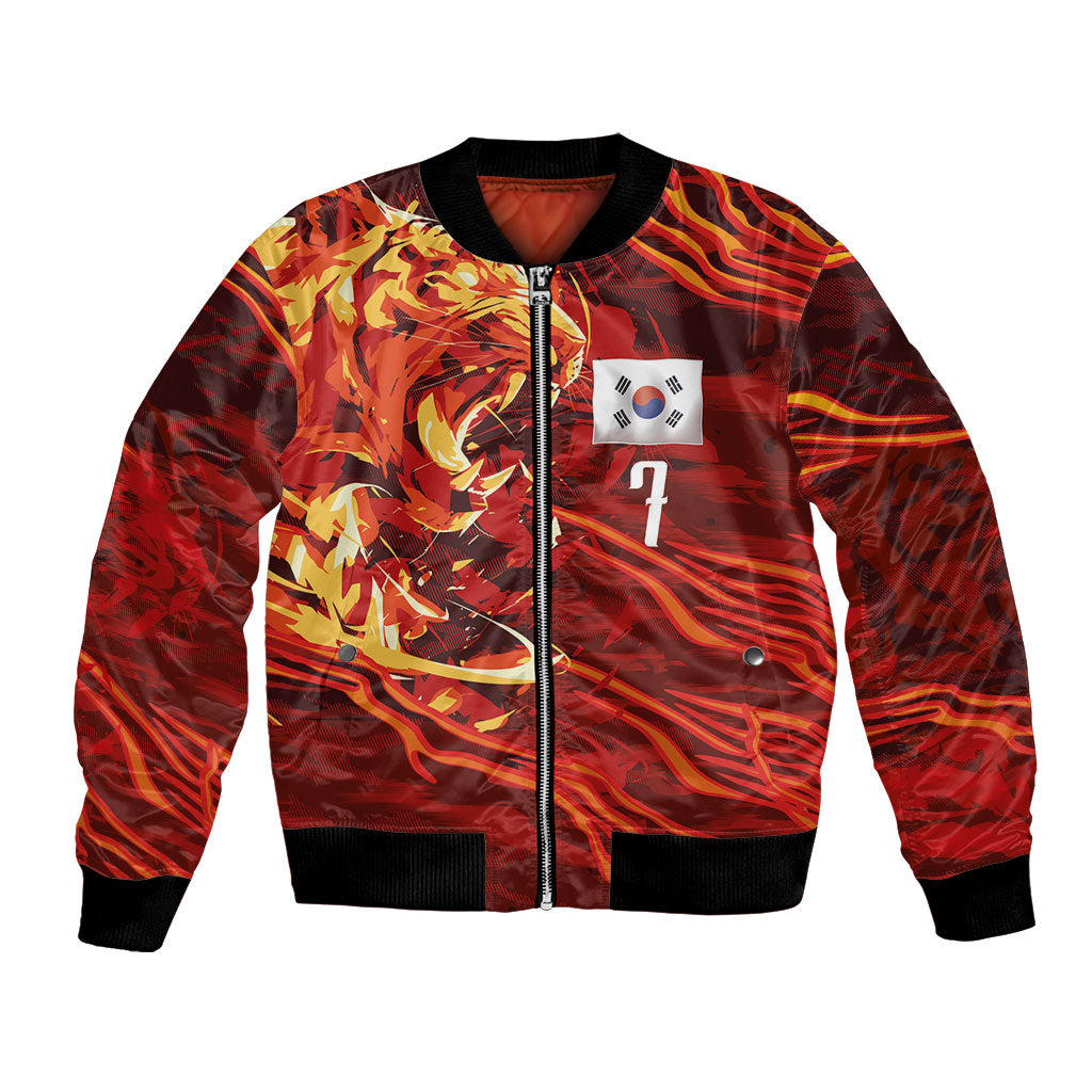 South Korea National Football Custom Bomber Jacket Tigers of Asia Fierce Abstract Flame-Inspired