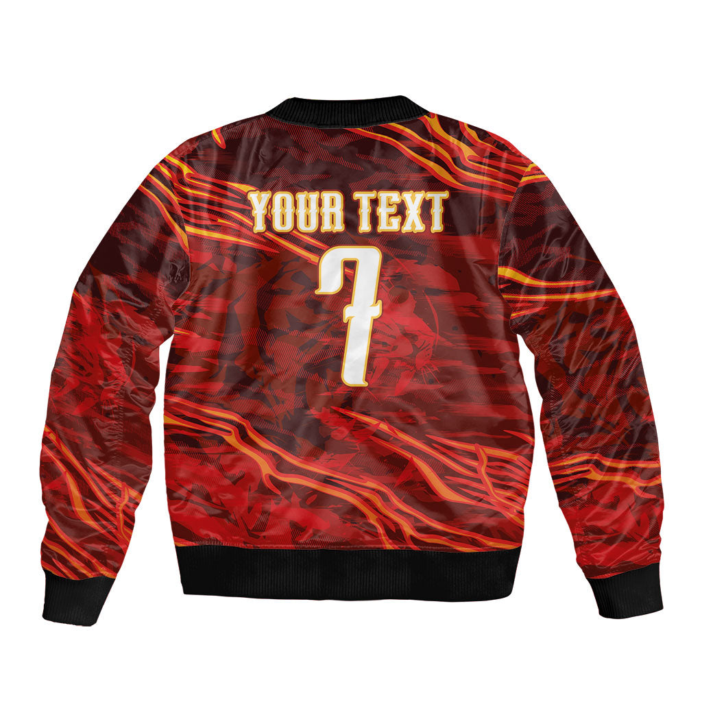 South Korea National Football Custom Bomber Jacket Tigers of Asia Fierce Abstract Flame-Inspired