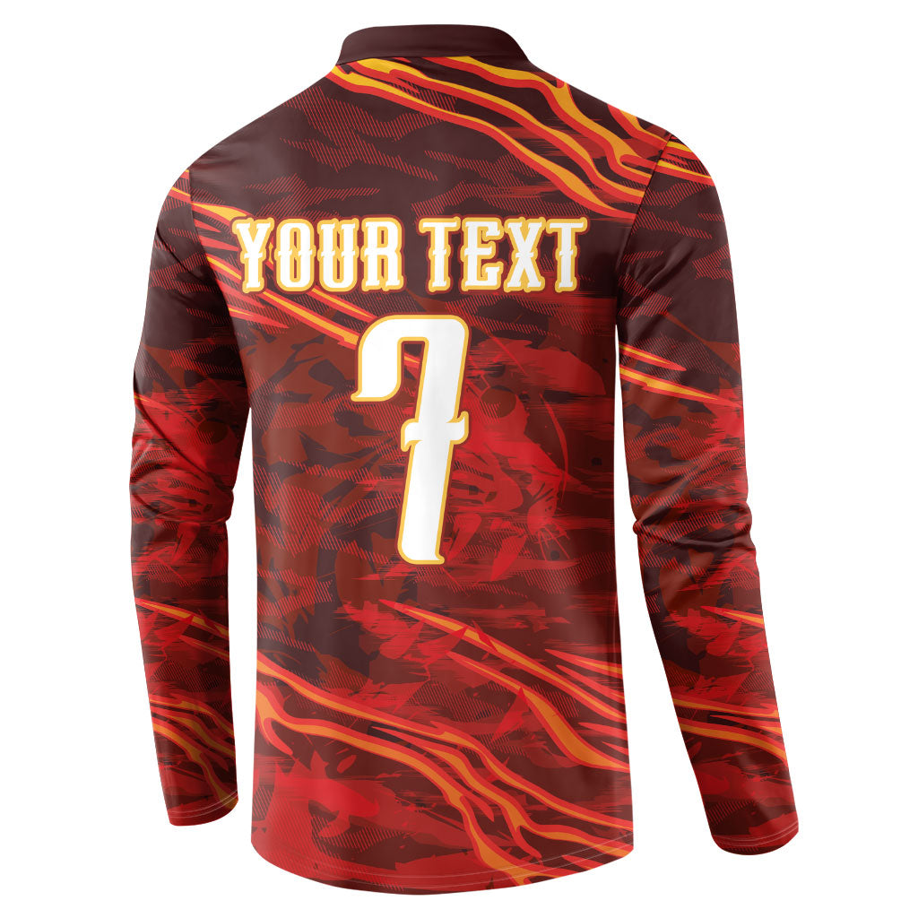 South Korea National Football Custom Button Sweatshirt Tigers of Asia Fierce Abstract Flame-Inspired