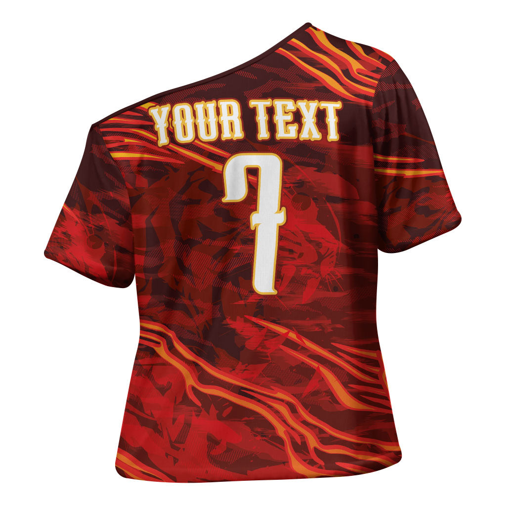 South Korea National Football Custom Cross Shoulder Shirt Tigers of Asia Fierce Abstract Flame-Inspired