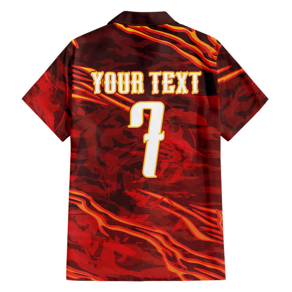 South Korea National Football Custom Hawaiian Shirt Tigers of Asia Fierce Abstract Flame-Inspired