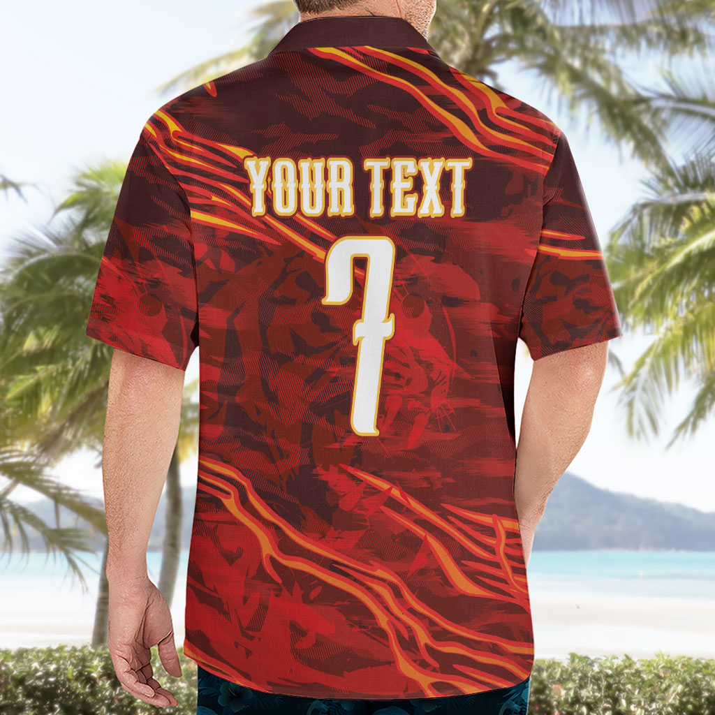 South Korea National Football Custom Hawaiian Shirt Tigers of Asia Fierce Abstract Flame-Inspired