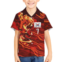 South Korea National Football Custom Hawaiian Shirt Tigers of Asia Fierce Abstract Flame-Inspired