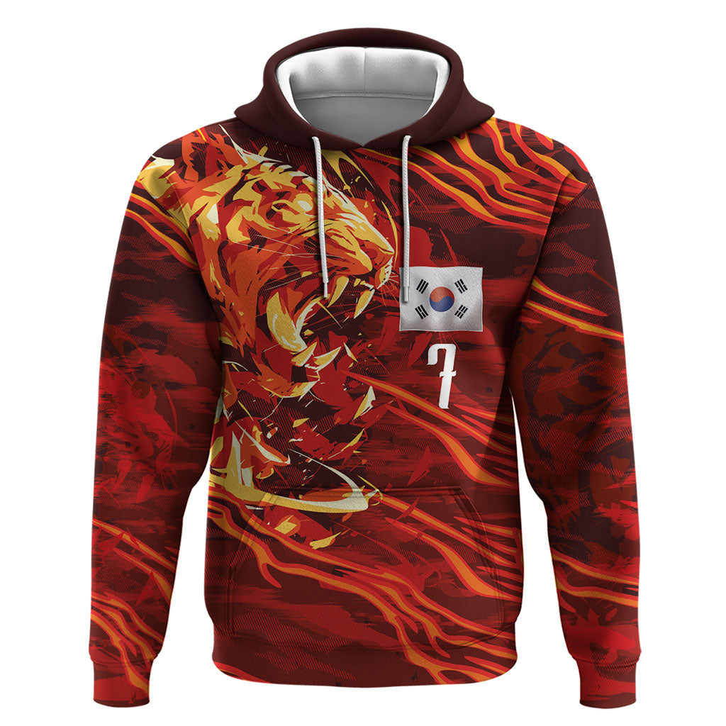 South Korea National Football Custom Hoodie Tigers of Asia Fierce Abstract Flame-Inspired