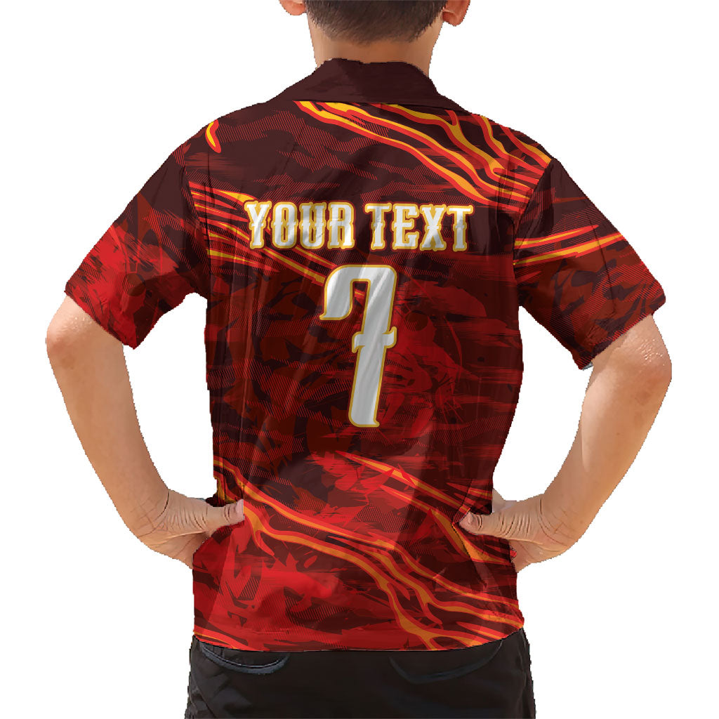 South Korea National Football Custom Kid Hawaiian Shirt Tigers of Asia Fierce Abstract Flame-Inspired