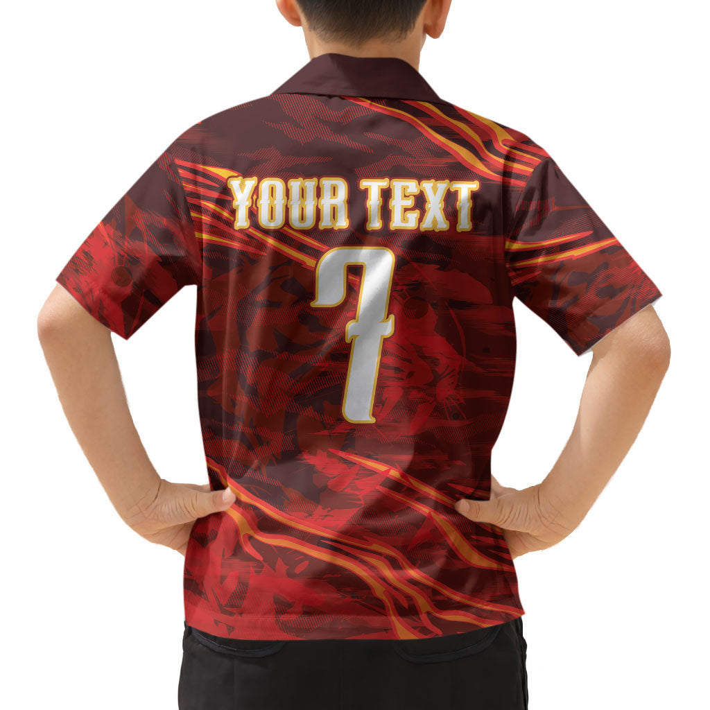 South Korea National Football Custom Kid Hawaiian Shirt Tigers of Asia Fierce Abstract Flame-Inspired LT03