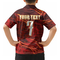South Korea National Football Custom Kid Hawaiian Shirt Tigers of Asia Fierce Abstract Flame-Inspired LT03