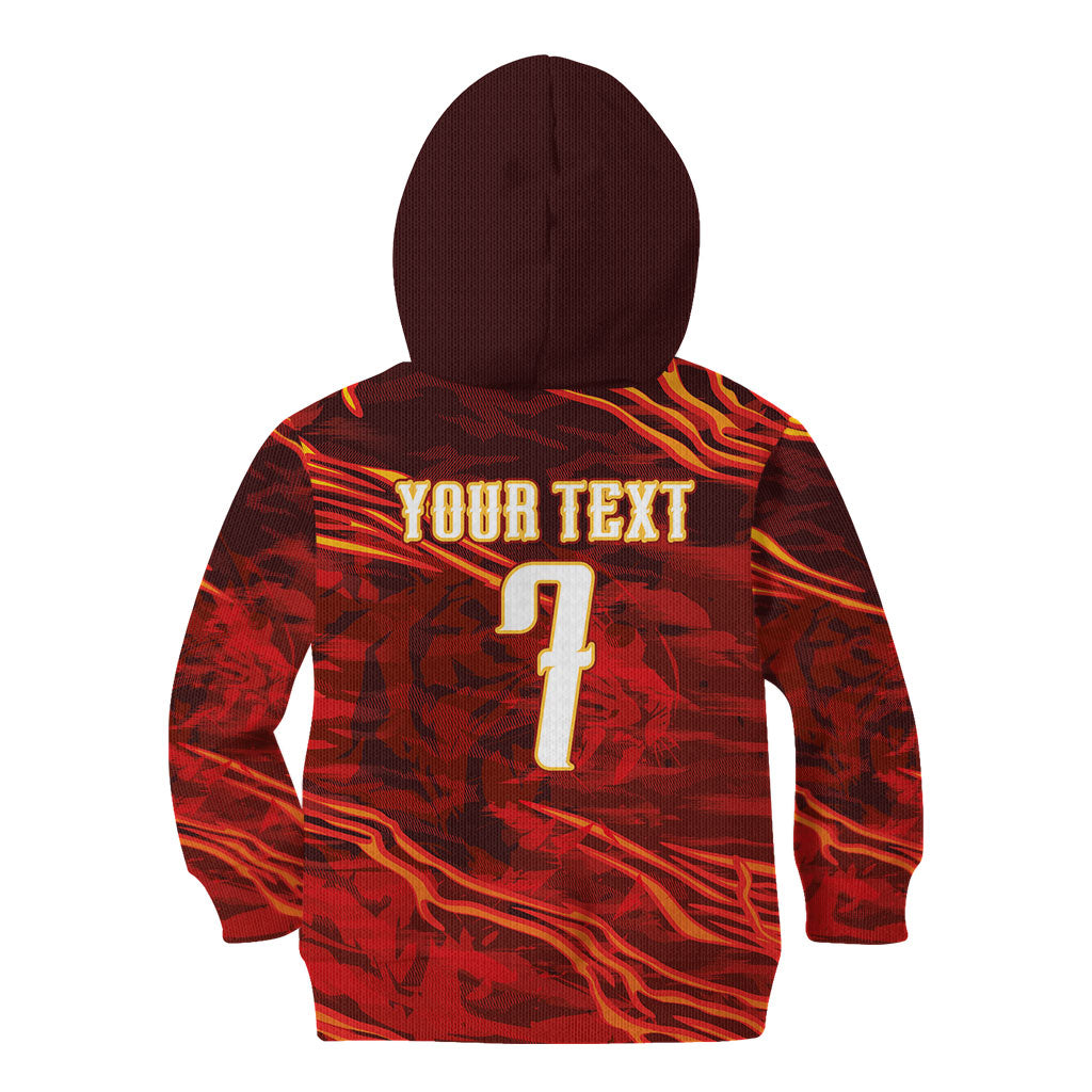 South Korea National Football Custom Kid Hoodie Tigers of Asia Fierce Abstract Flame-Inspired