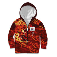 South Korea National Football Custom Kid Hoodie Tigers of Asia Fierce Abstract Flame-Inspired