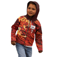 South Korea National Football Custom Kid Hoodie Tigers of Asia Fierce Abstract Flame-Inspired