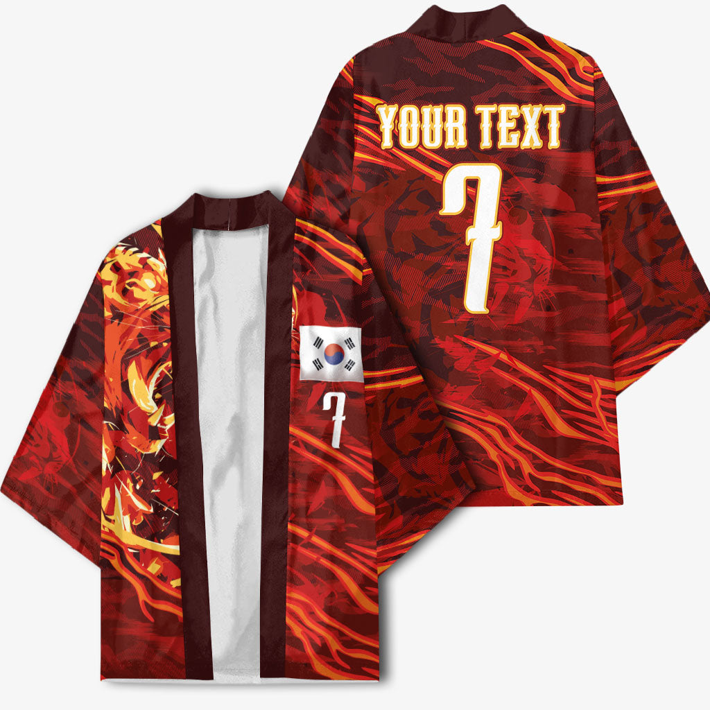 South Korea National Football Custom Kimono Tigers of Asia Fierce Abstract Flame-Inspired