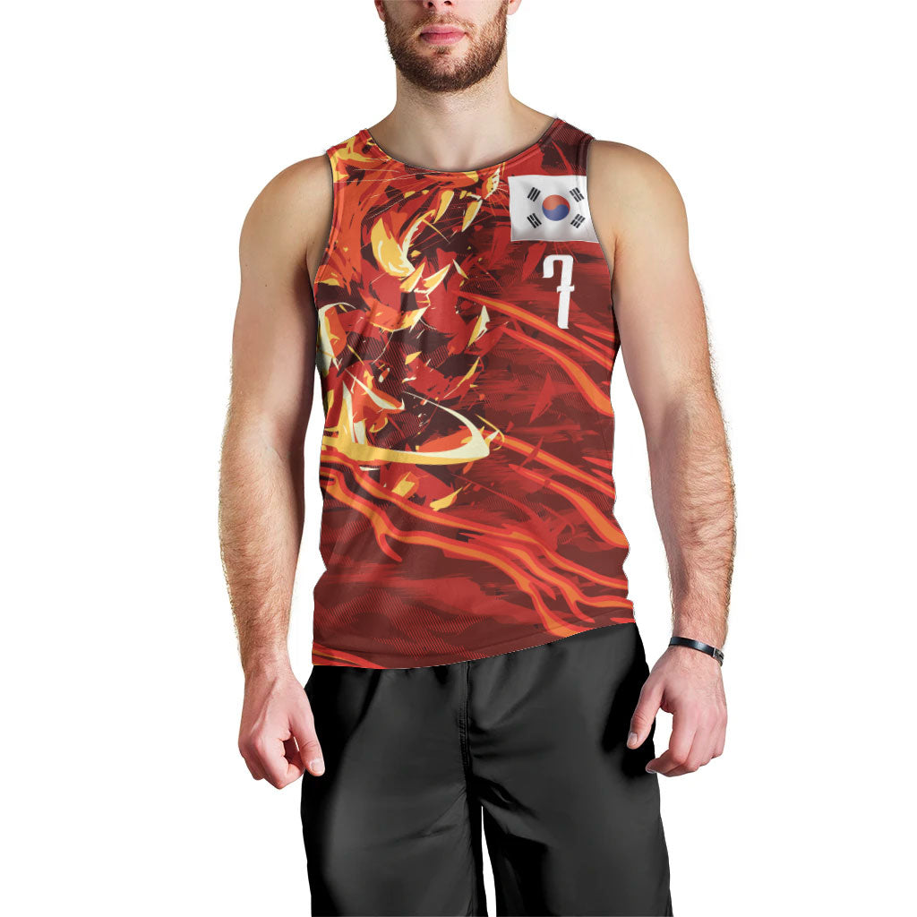 South Korea National Football Custom Men Tank Top Tigers of Asia Fierce Abstract Flame-Inspired