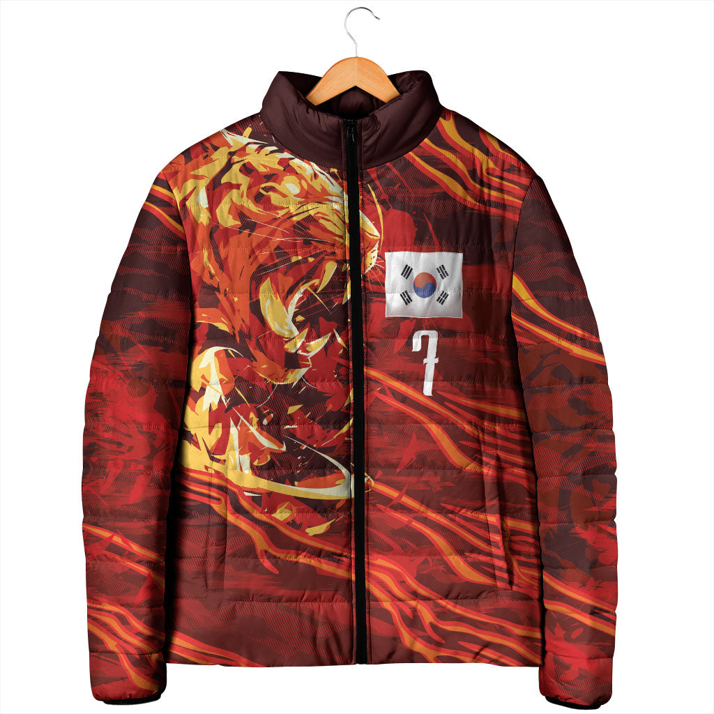 South Korea National Football Custom Padded Jacket Tigers of Asia Fierce Abstract Flame-Inspired
