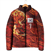South Korea National Football Custom Padded Jacket Tigers of Asia Fierce Abstract Flame-Inspired