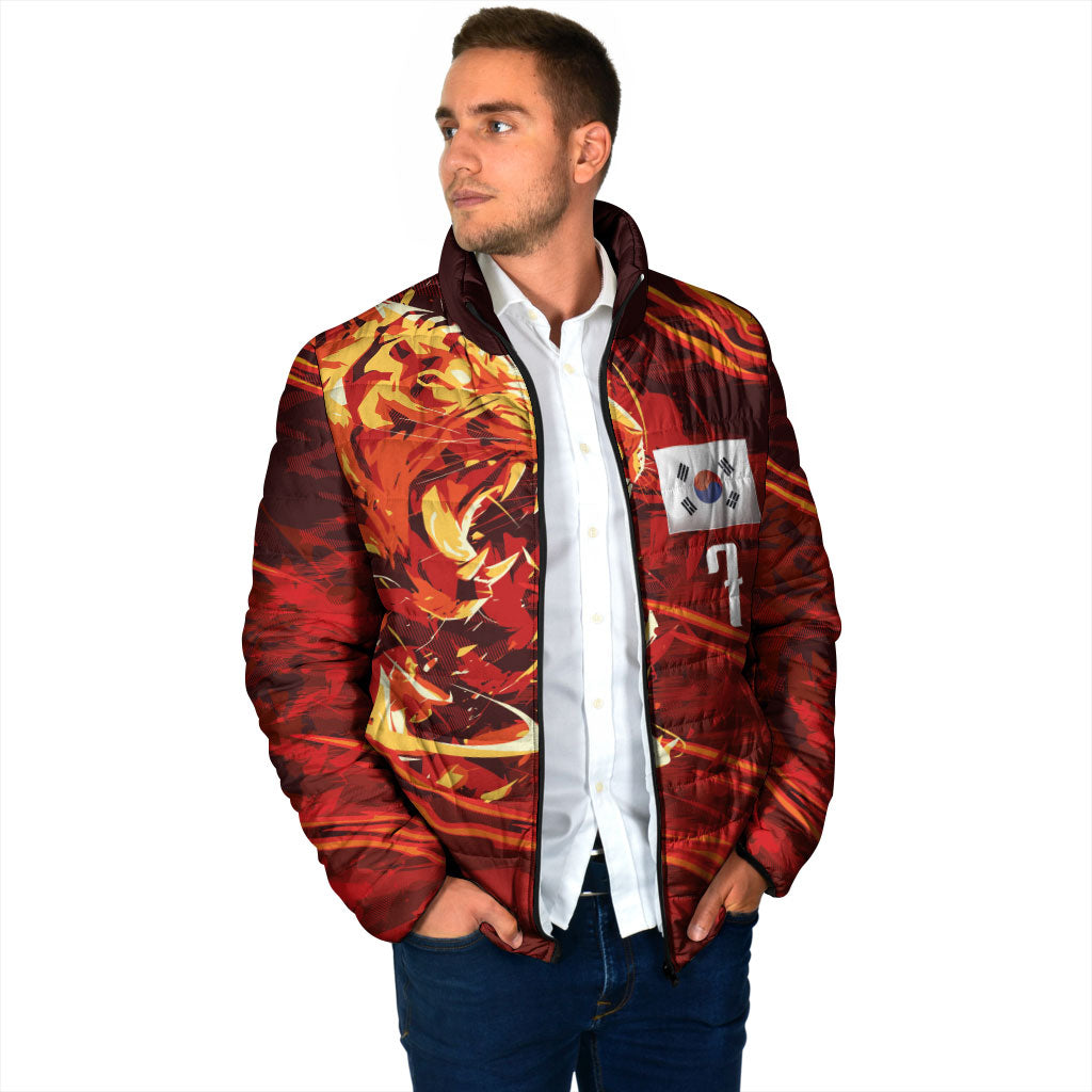 South Korea National Football Custom Padded Jacket Tigers of Asia Fierce Abstract Flame-Inspired