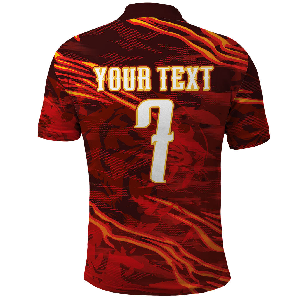 South Korea National Football Custom Polo Shirt Tigers of Asia Fierce Abstract Flame-Inspired