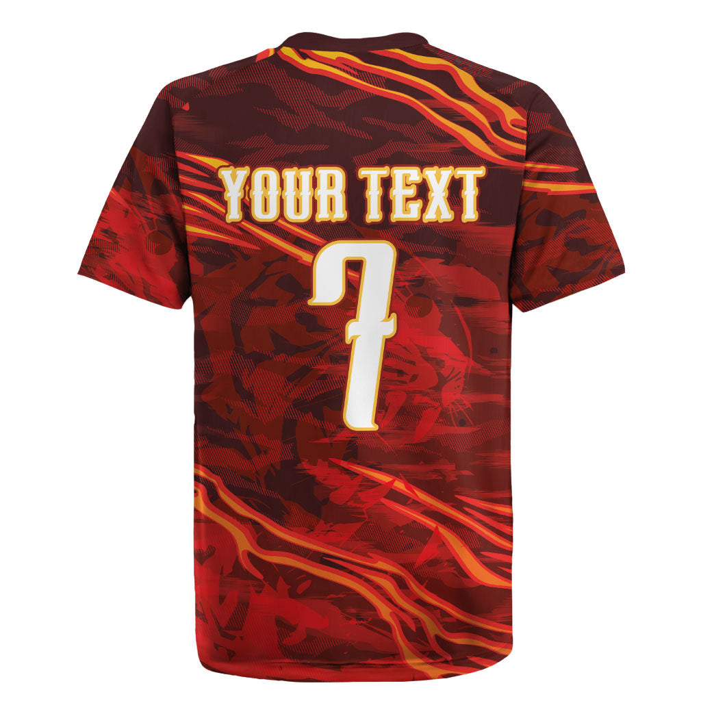 South Korea National Football Custom Rugby Jersey Tigers of Asia Fierce Abstract Flame-Inspired