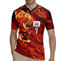 South Korea National Football Custom Rugby Jersey Tigers of Asia Fierce Abstract Flame-Inspired