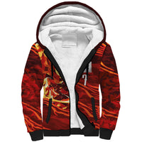 South Korea National Football Custom Sherpa Hoodie Tigers of Asia Fierce Abstract Flame-Inspired