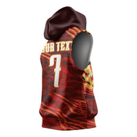 South Korea National Football Custom Sleeveless Hoodie Tigers of Asia Fierce Abstract Flame-Inspired