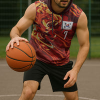 South Korea National Football Custom Sleeveless Hoodie Tigers of Asia Fierce Abstract Flame-Inspired
