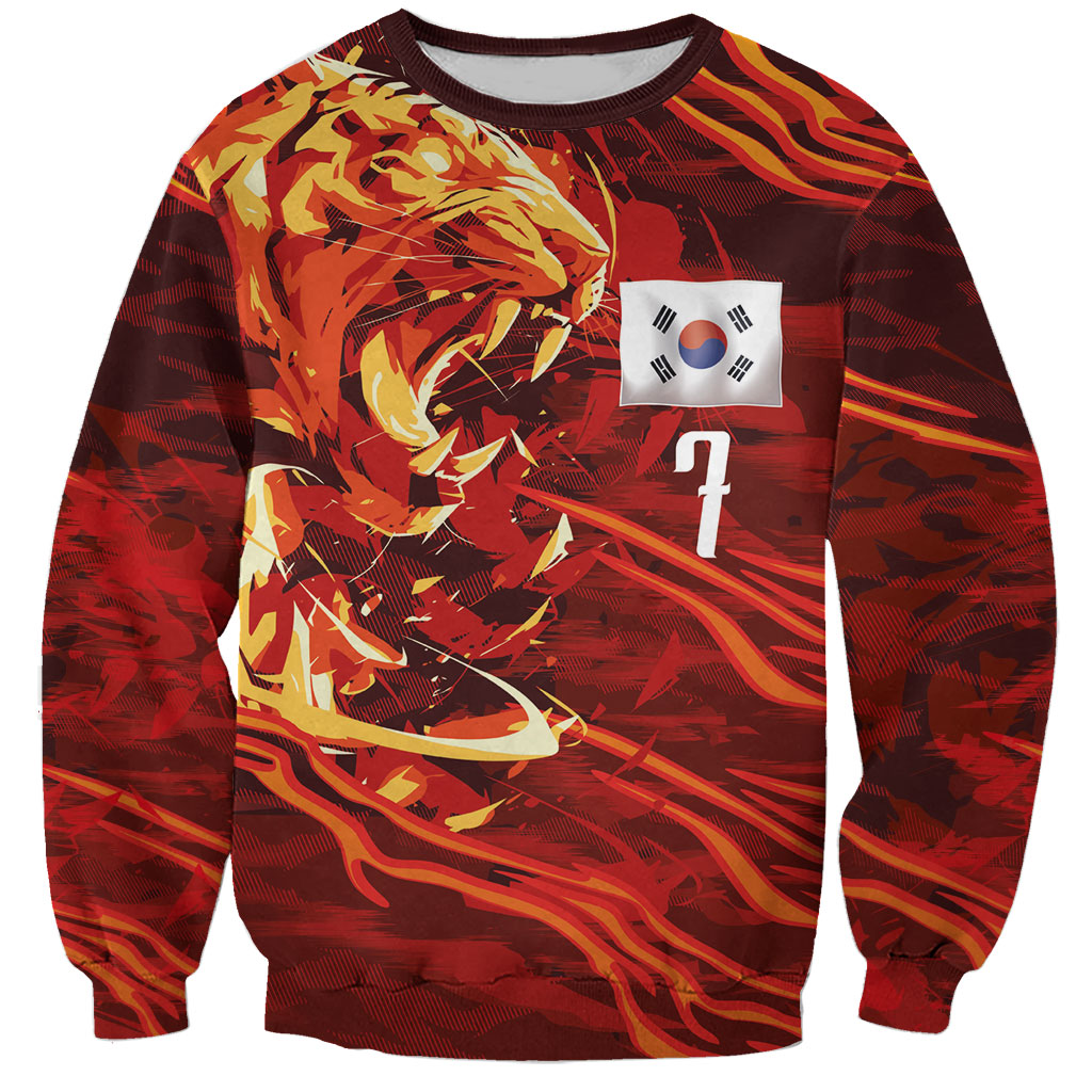 South Korea National Football Custom Sweatshirt Tigers of Asia Fierce Abstract Flame-Inspired