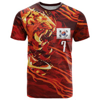 South Korea National Football Custom T Shirt Tigers of Asia Fierce Abstract Flame-Inspired