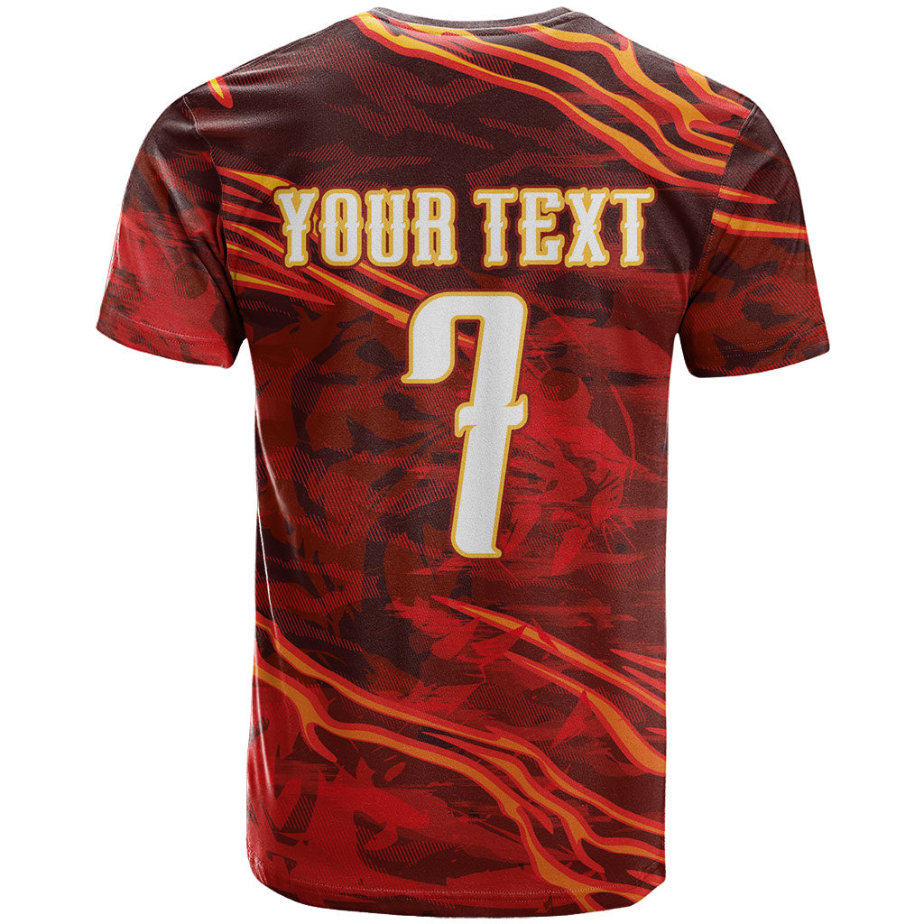 South Korea National Football Custom T Shirt Tigers of Asia Fierce Abstract Flame-Inspired