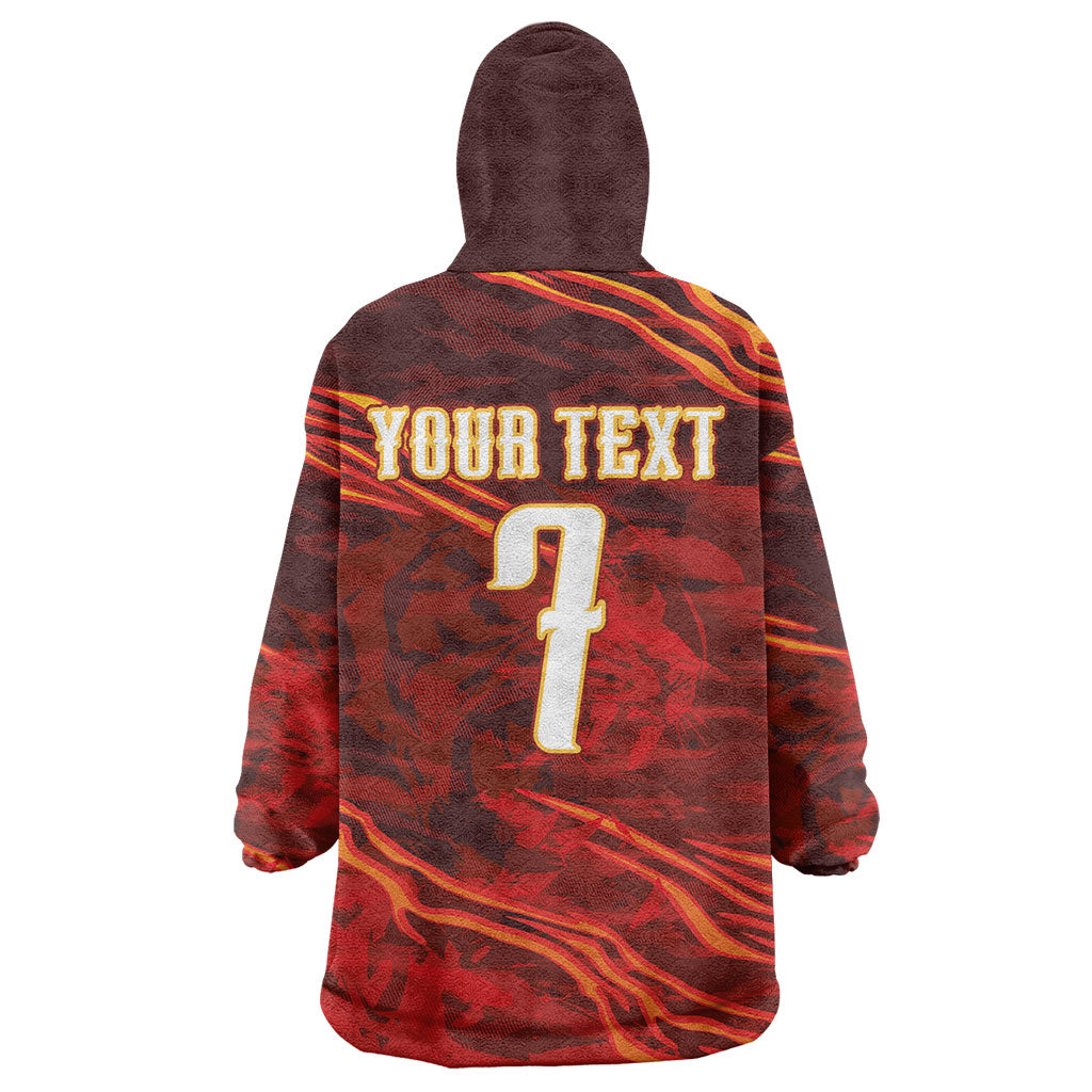 South Korea National Football Custom Wearable Blanket Hoodie Tigers of Asia Fierce Abstract Flame-Inspired