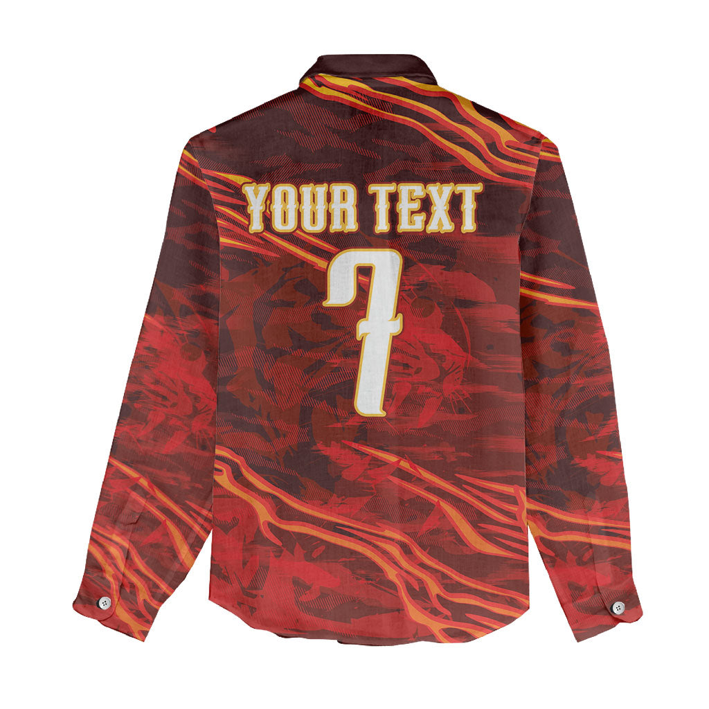 South Korea National Football Custom Women Casual Shirt Tigers of Asia Fierce Abstract Flame-Inspired