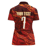 South Korea National Football Custom Women Polo Shirt Tigers of Asia Fierce Abstract Flame-Inspired