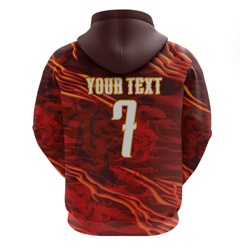 South Korea National Football Custom Zip Hoodie Tigers of Asia Fierce Abstract Flame-Inspired