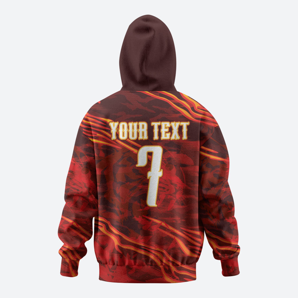 South Korea National Football Custom Zip Hoodie Tigers of Asia Fierce Abstract Flame-Inspired